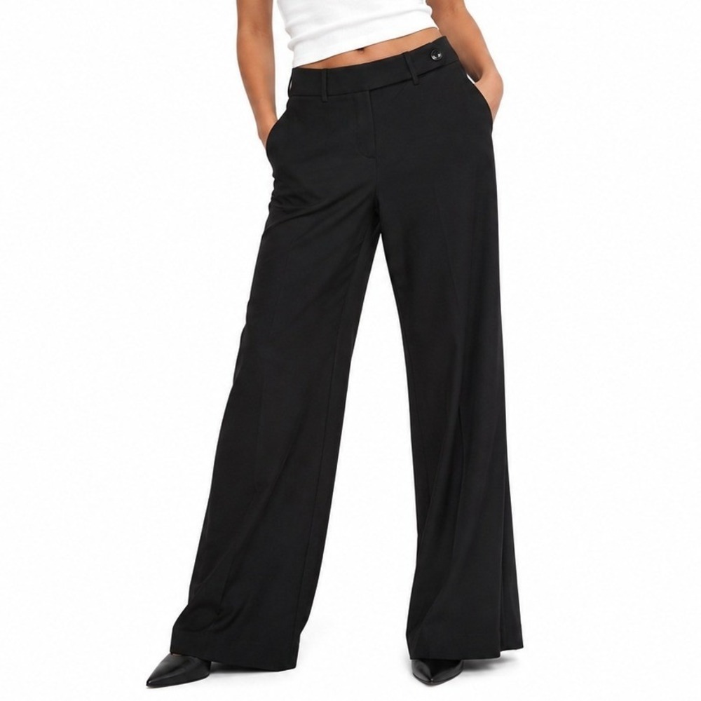 BCX Dress Pants 9 Black Wide Leg Flare Stretch Office Workwear Professional